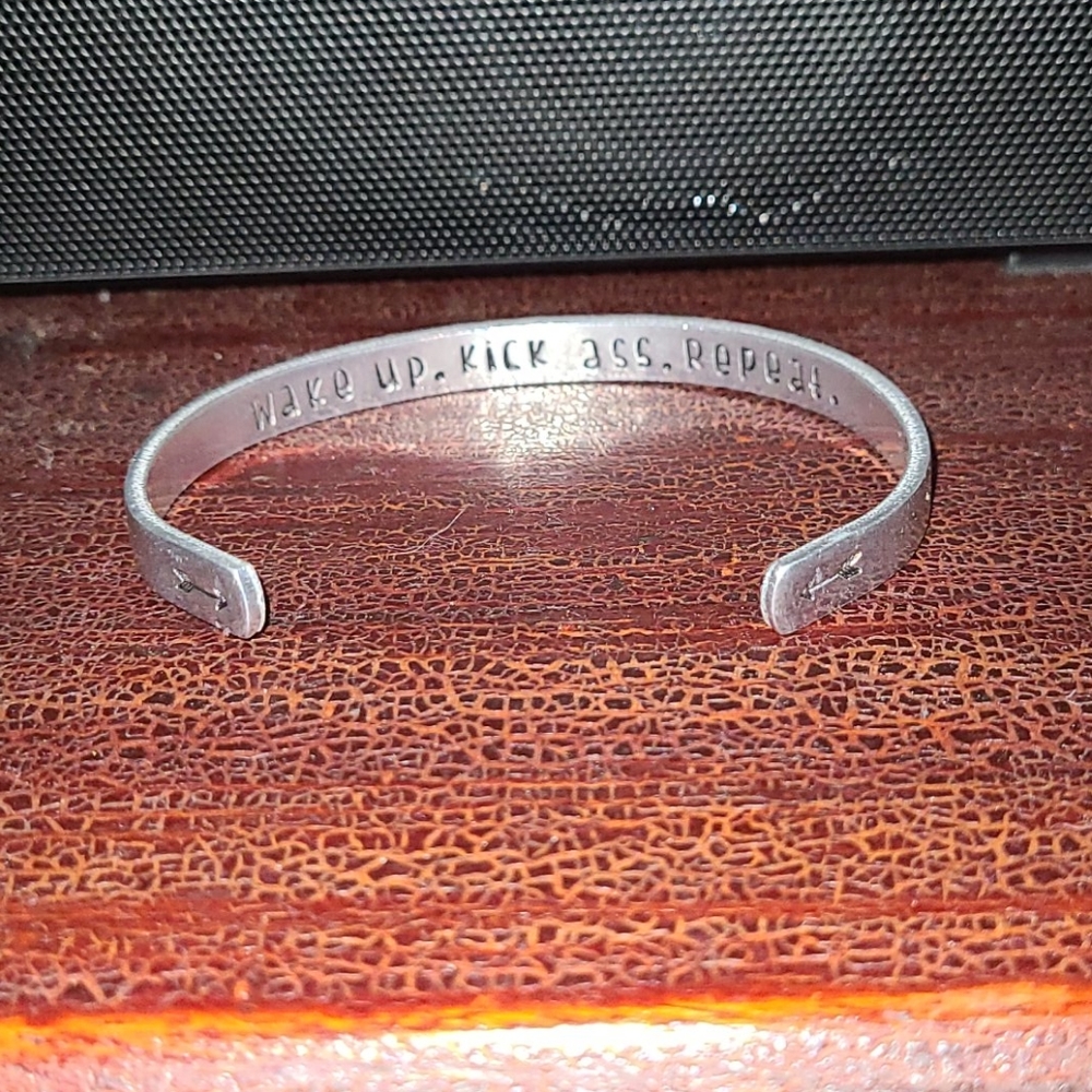 Wake Up. Kick Ass. Repeat bracelet